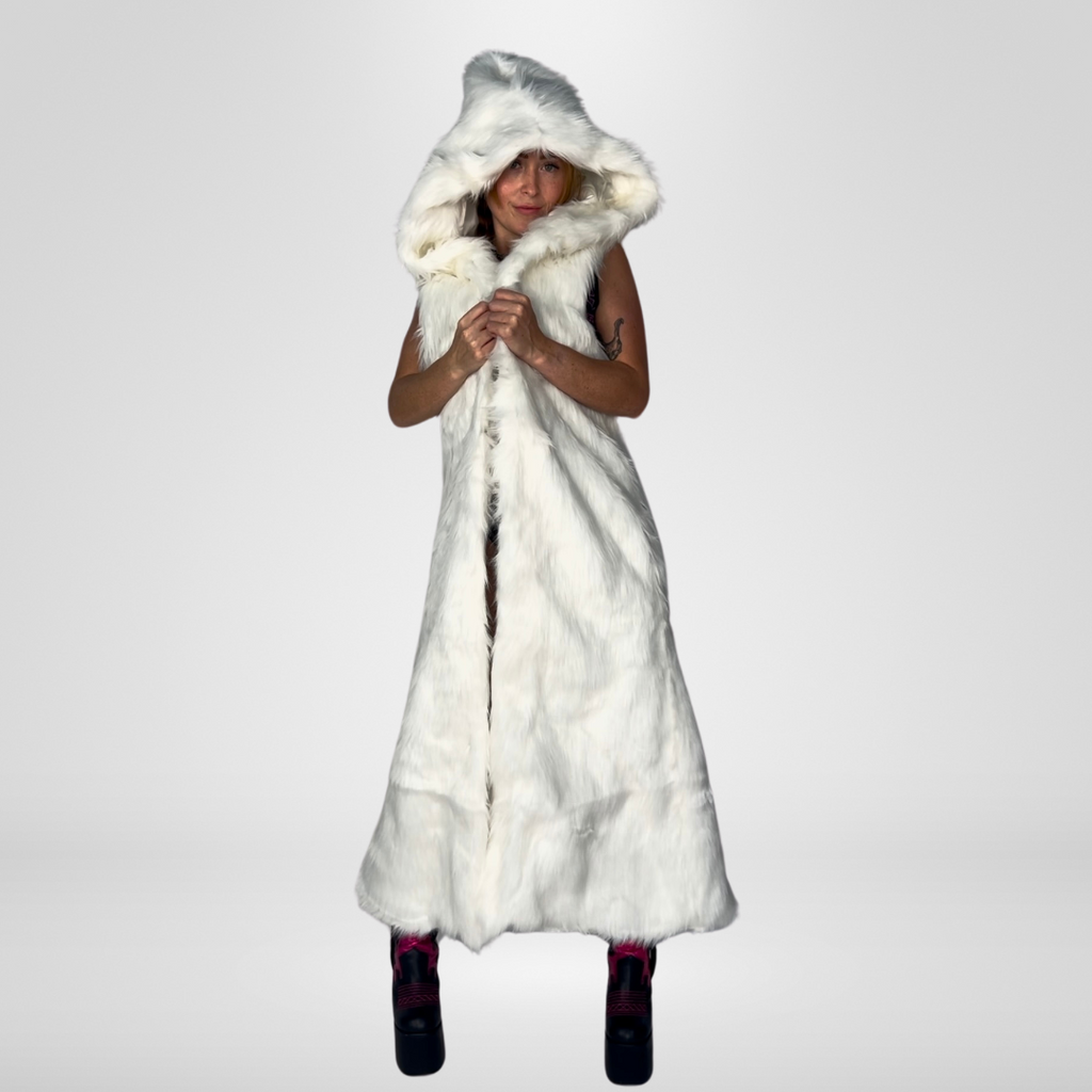 Long LED Light Up Faux Fur Coat