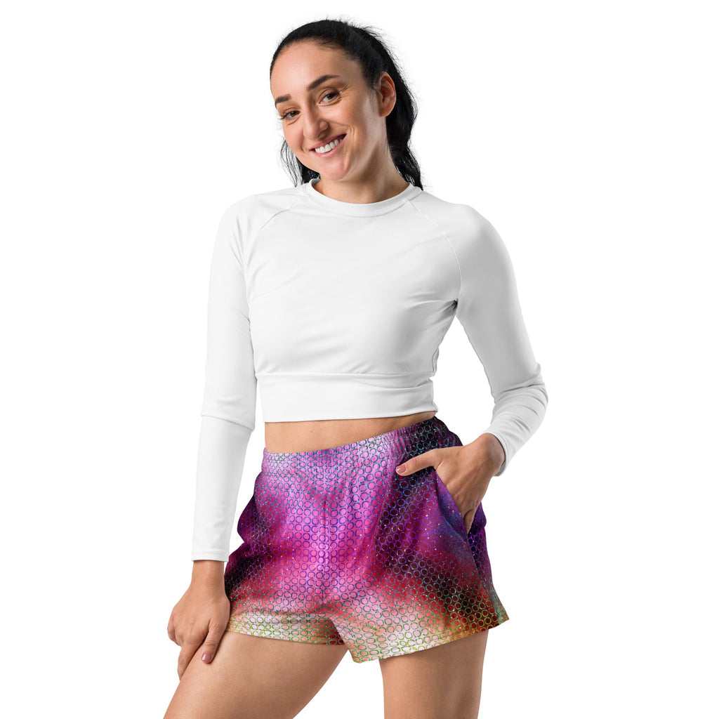 Pixeled Athletic Shorts For EDM Rave Festival Outfit Clothing